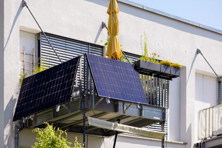 Solaranlage auf dem Balkon