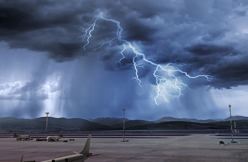 Gewitter am Flughafen